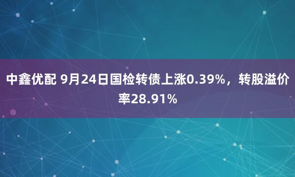 中鑫优配 9月24日国检转债上涨0.39%，转股溢价率28.91%