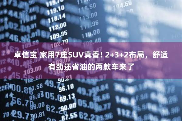 卓信宝 家用7座SUV真香! 2+3+2布局,舒适有劲还省油的两款车来了